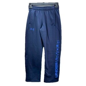 Under Armour ColdGear Storm Pants Boys Medium Loose Fit Blue Fleece Lined EUC